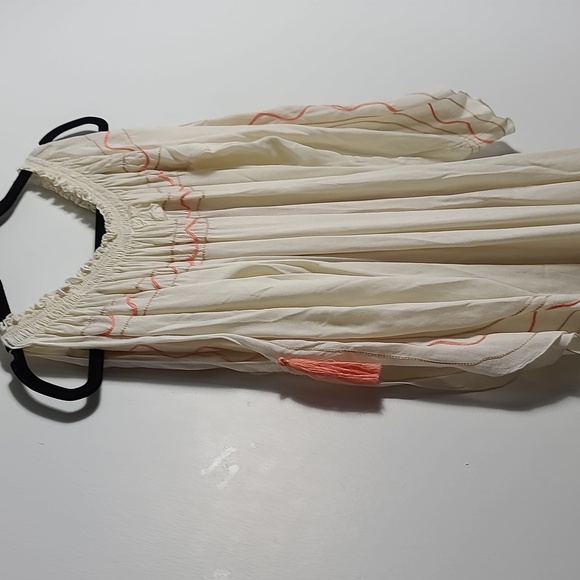 NORTH SHORE Cream Open Shoulder Cover Up with Orange Embroider Size S/M - Picture 15 of 16